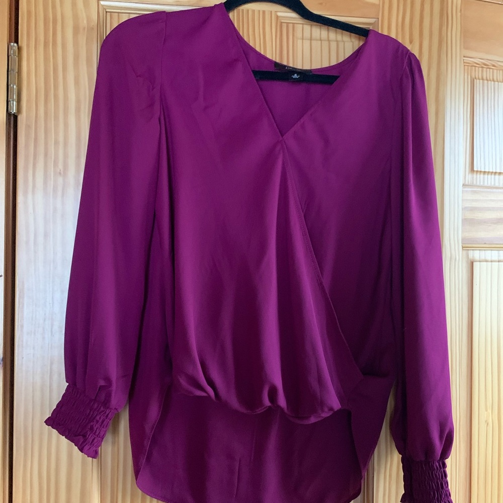 BCX Women's Deep Purple Blouse